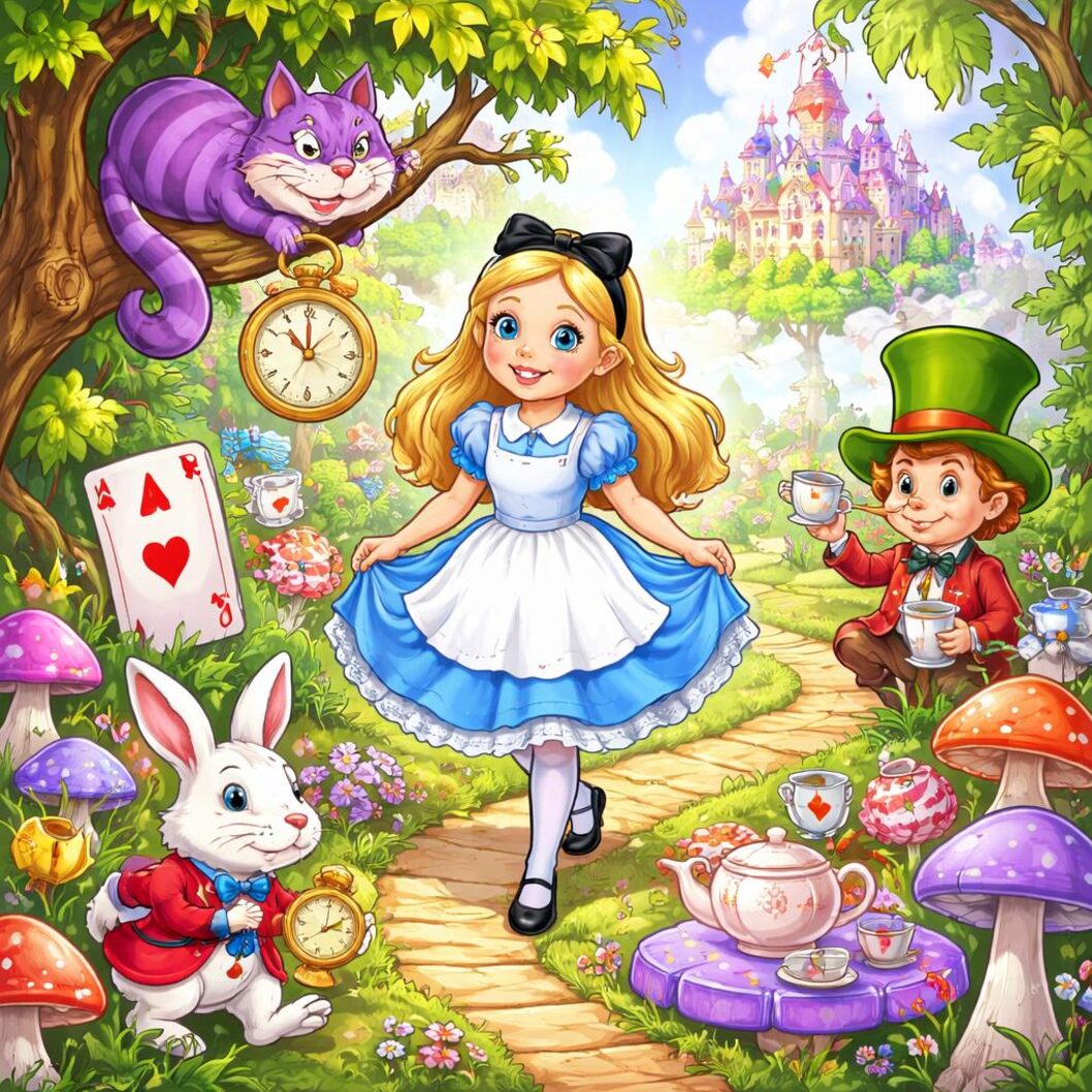 Alice in Wonderland story illustration