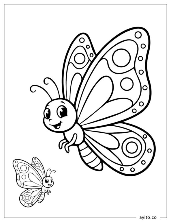 Happy-Flying-Butterfly-Coloring-Page