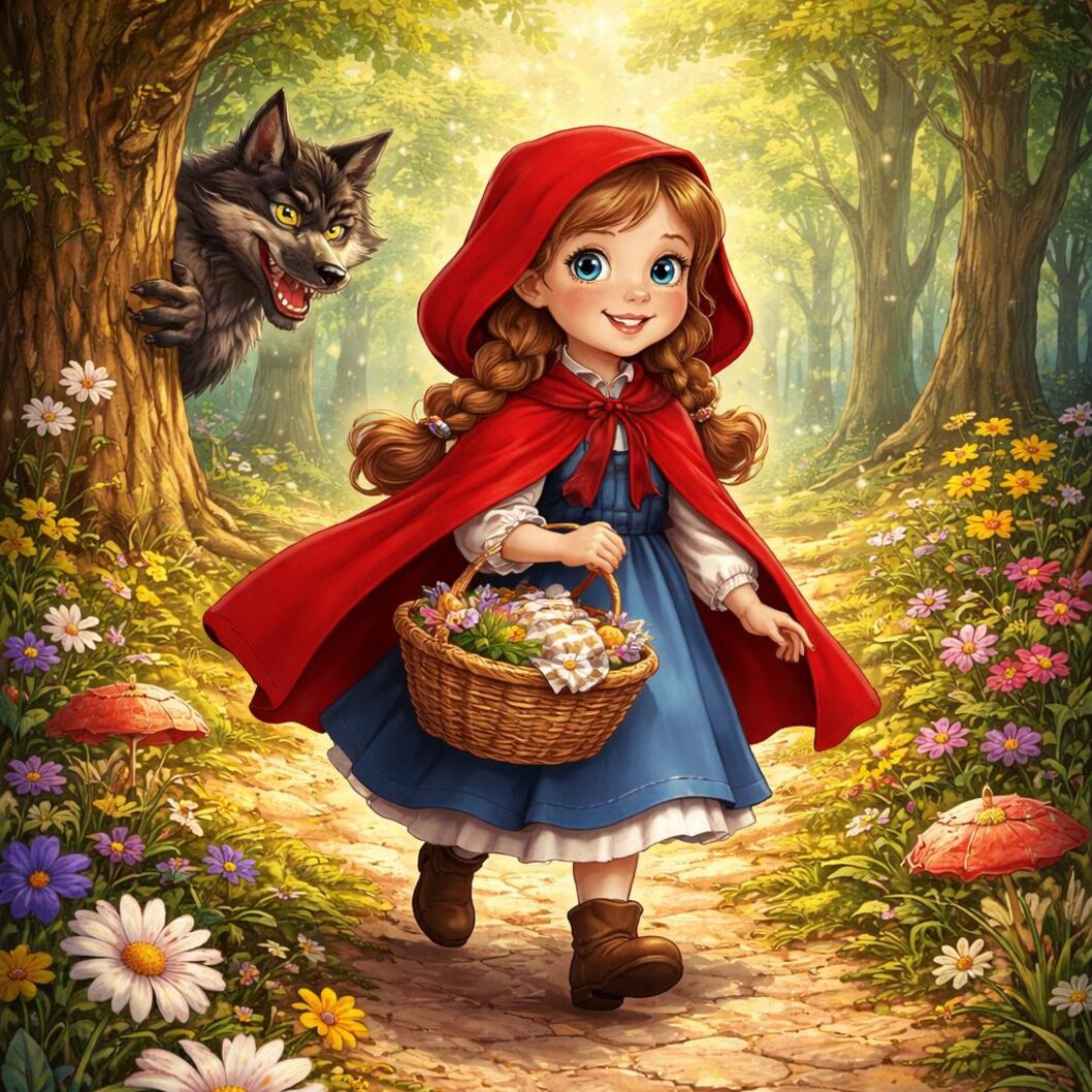 Little Red Riding Hood story illustration