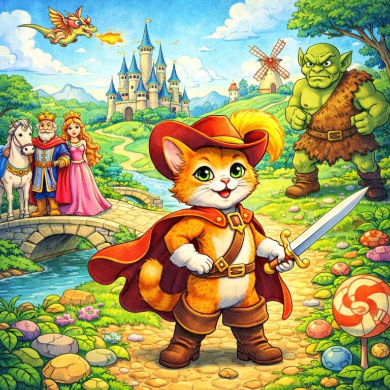 Puss in Boots story illustration