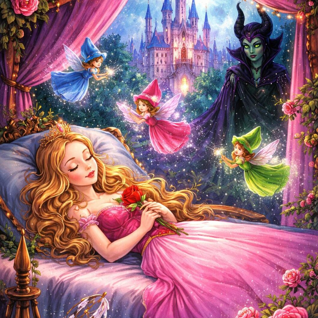 Sleeping Beauty story illustration