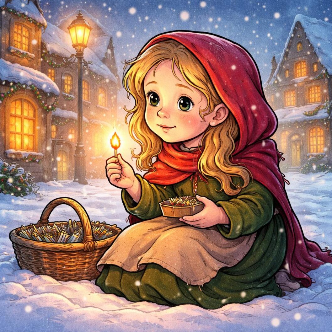 The Little Match Girl story illustration