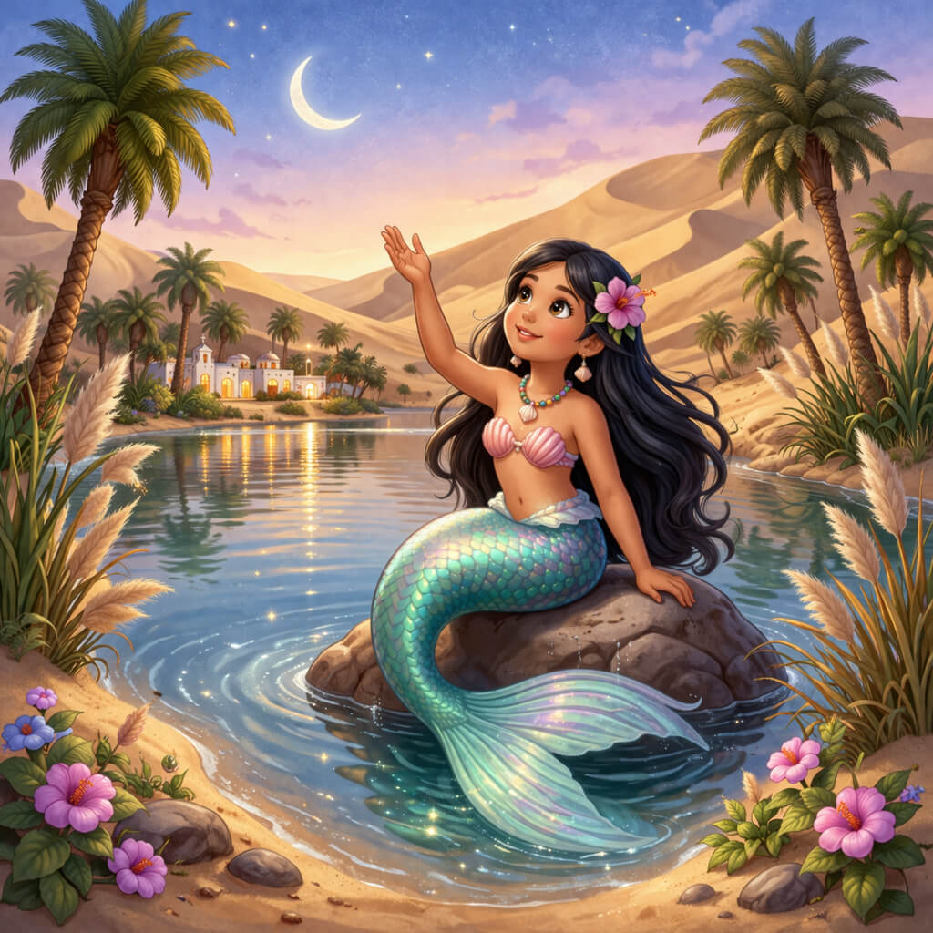 The Mermaid of Huacachina story illustration