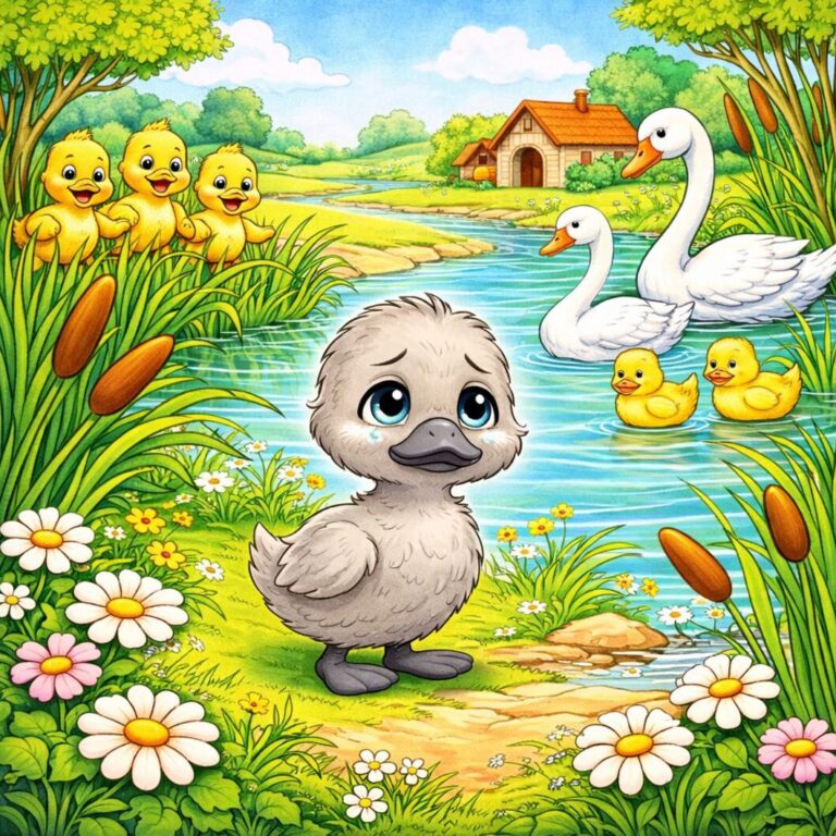 The Ugly Duckling story illustration